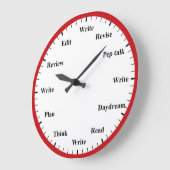 Writer's Clock - Writing Job Fun Red Wall Clock Grote Klok (Hoek)