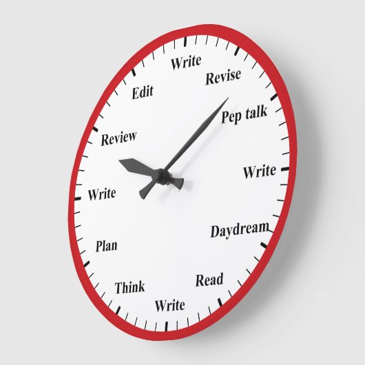 Writer's Clock - Writing Job Fun Red Wall Clock Grote Klok (Hoek)