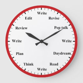 Writer's Clock - Writing Job Fun Red Wall Clock Grote Klok