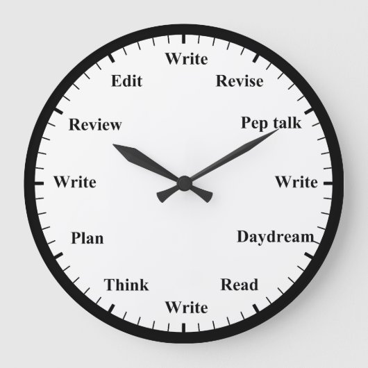 Writer's Clock - Writing Job Fun Wall Clock Grote Klok (Voorkant)
