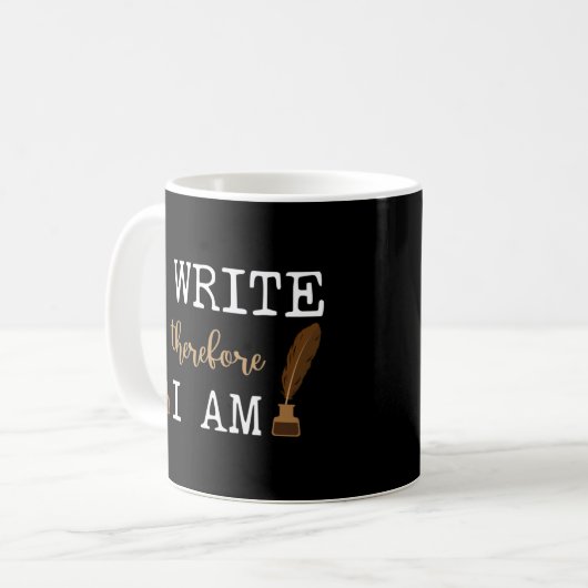 Writing Author I Write Therefore I Am Koffiemok (Voorkant links)