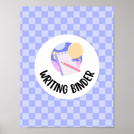 writing binder title page insert poster
