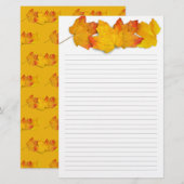 Writing Paper Maple Leaves Header Briefpapier (Voorkant / Achterkant)