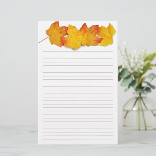 Writing Paper Maple Leaves Header Briefpapier (Staand voorkant)