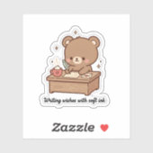 Writing Wishes with Soft Ink | Cute Bear Writing Sticker (Vel)