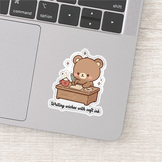 Writing Wishes with Soft Ink | Cute Bear Writing Sticker (Detail)