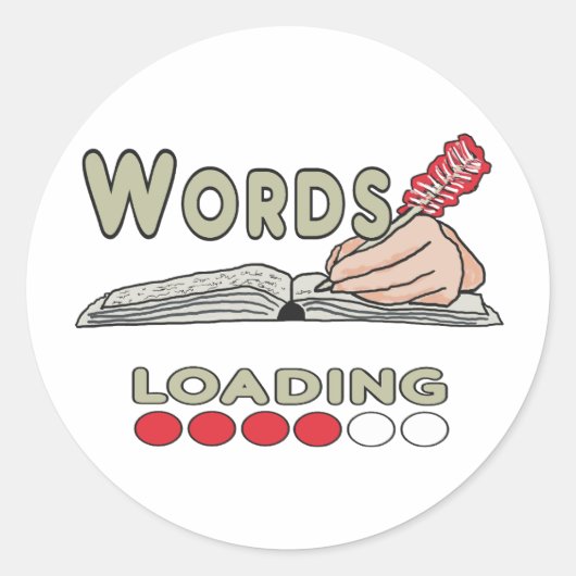 Writing Words Ronde Sticker (Voorkant)