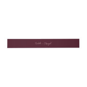  Written Deep Burgundy Retro Whimsical Wedding Uitnodigingen Wikkel (Vlak)