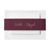  Written Deep Burgundy Retro Whimsical Wedding Uitnodigingen Wikkel (Voorkant Voorbeeld)