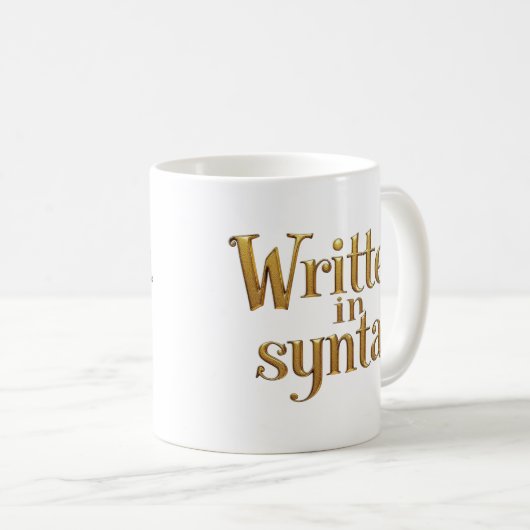 Written in Syntax – Elegant Gold Programmer Quote Koffiemok (Voorkant rechts)