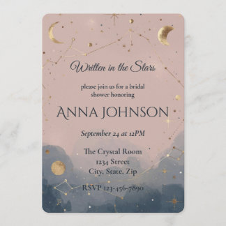 Written in the Stars Boho Celestial Bridal Shower Kaart