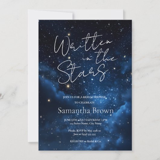 Written in the Stars Bridal Shower Invitation Kaart (Voorkant)