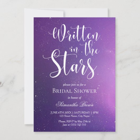 Written in the Stars Bridal Shower  Kaart (Voorkant)