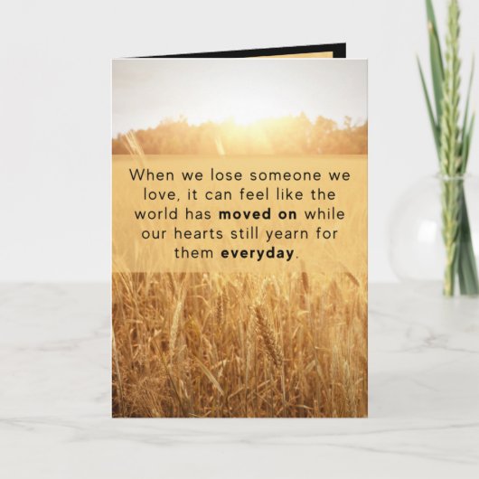 Written Memory Grief Sympathy Card - Golden Field Kaart (Voorkant)