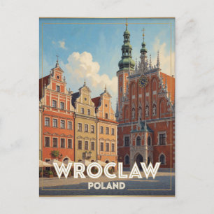 Wroclaw Marktplin Polen Reis Scène   Briefkaart