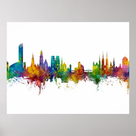 Wroclaw Poland Skyline Poster (Voorkant)
