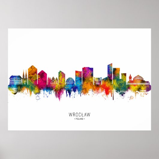 Wrocław Poland Skyline Poster (Voorkant)