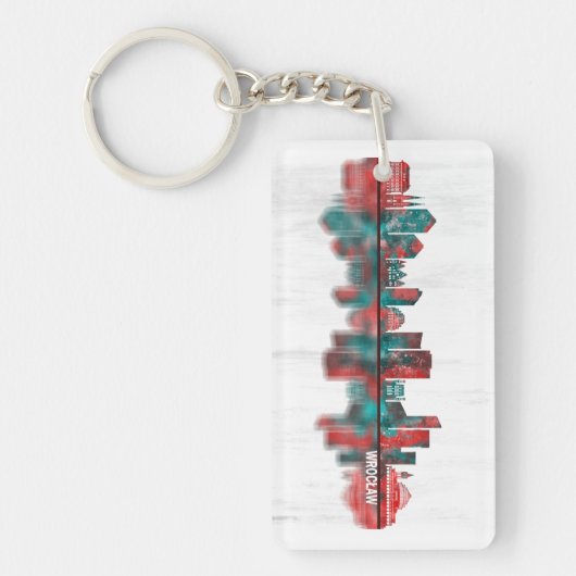 Wrocław Poland Skyline Sleutelhanger (Voorkant)