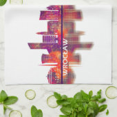 Wroclaw Poland Skyline Theedoek (Gevouwen)