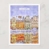 Wroclaw Polen Beroemde Reizen Waterverf Sketch Briefkaart (Voorkant)