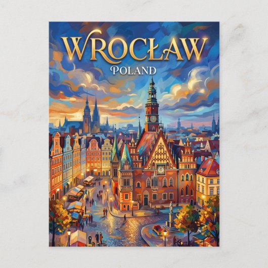 Wrocław Polen Briefkaart (Voorkant)