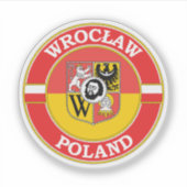 Wroclaw Polen Cirkel Embleem Sticker (Voorkant)