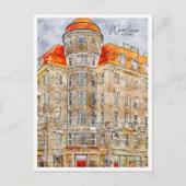Wroclaw Polen vintage reizen waterverf Briefkaart (Voorkant)