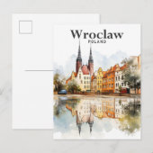 Wroclaw Polen Waterverf Schilderen Reizen Briefkaart (Voorkant / Achterkant)