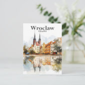 Wroclaw Polen Waterverf Schilderen Reizen Briefkaart (Staand voorkant)