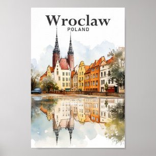 Wroclaw Polen Waterverf Schilderen Reizen Poster