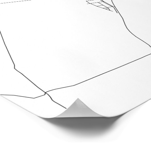 Wrocław, Polen (zwart op wit) Poster (Hoek)