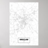 Wrocław, Polen (zwart op wit) Poster (Voorkant)