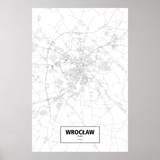 Wrocław, Polen (zwart op wit) Poster (Voorkant)