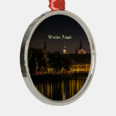 Wroclaw, Poolse cityscape-foto, schemerlicht, Metalen Ornament (Rechts)