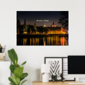 Wroclaw, Poolse cityscape-foto, schemerlicht, Poster (Thuiskantoor)