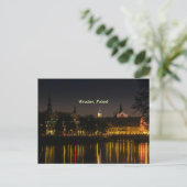 Wroclaw, Poolse foto van de cityscape, schemerlich Briefkaart (Staand voorkant)