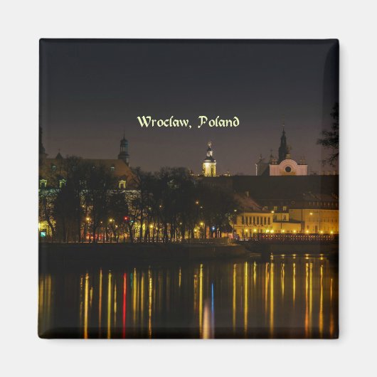 Wroclaw, Poolse foto van de cityscape, schemerlich Magneet (Voorkant)