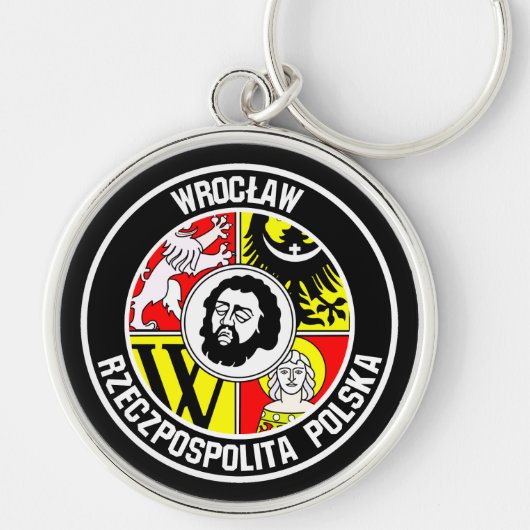 Wrocław Round Emblem Sleutelhanger (Voorkant)