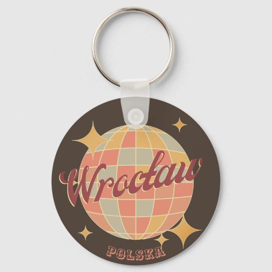 Wroclaw Stad Polen Retro  Briefkaart Sleutelhanger (Voorkant)