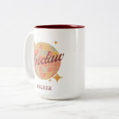 Wroclaw Stad Polen Retro  Briefkaart Tweekleurige Koffiemok (Voorkant links)