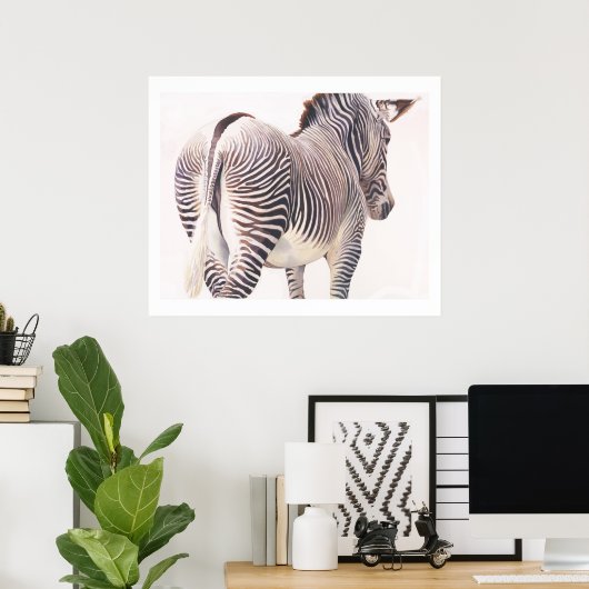 "Wrong Way" Zebra Wildlife Waterverf Poster (Thuiskantoor)
