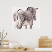 "Wrong Way" Zebra Wildlife Waterverf Poster (Keuken)