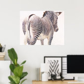 "Wrong Way" Zebra Wildlife Waterverf Poster (Thuiskantoor)