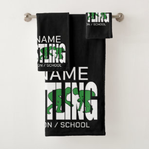 Wruiend team ADD-TEKST School Varsity Wrestler Bad Handdoek