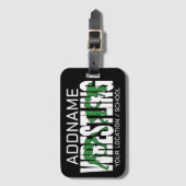 Wruiend team ADD-TEKST School Varsity Wrestler Bagagelabel (Voorkant (verticaal))