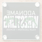 Wruiend team ADD-TEKST School Varsity Wrestler Glazen Onderzetter (Achterkant)