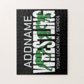 Wruiend team ADD-TEKST School Varsity Wrestler Legpuzzel (Verticaal)