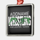 Wruiend team ADD-TEKST School Varsity Wrestler Metalen Ornament (Links)