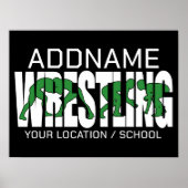 Wruiend team ADD-TEKST School Varsity Wrestler Poster (Voorkant)