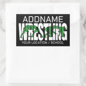 Wruiend team ADD-TEKST School Varsity Wrestler Rechthoekige Sticker (Tas)